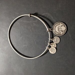 ALEX and Ani Silver Tone Irish Claddagh Token Expandable Statement Bracelet